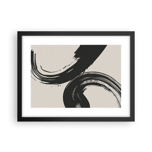 Affisch i svart ram - Svepande och cirkulärt - 40x30 cm