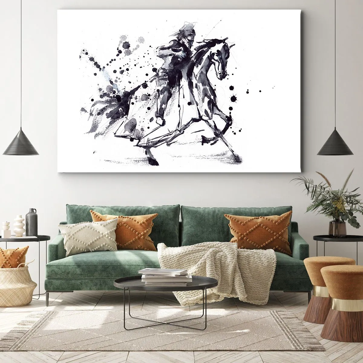 Canvastavla - Bild på duk - Svart riddare - 100x70 cm