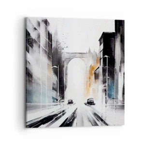 Canvastavla - Bild på duk - Stadsstudie: arkitektur och rörelse - 70x70 cm
