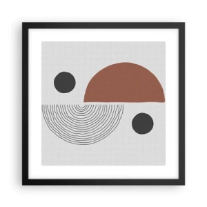 Affisch i svart ram - Hjulets perfektion - 40x40 cm