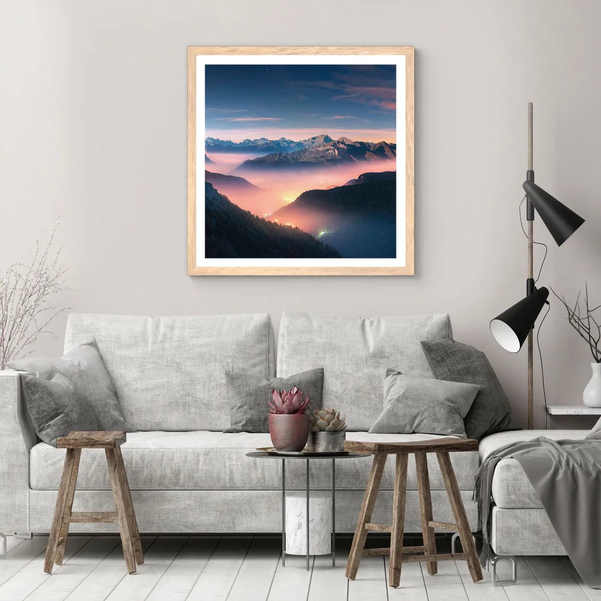 Affisch i ram av ljusek - Ljus i dalarna - 40x40 cm