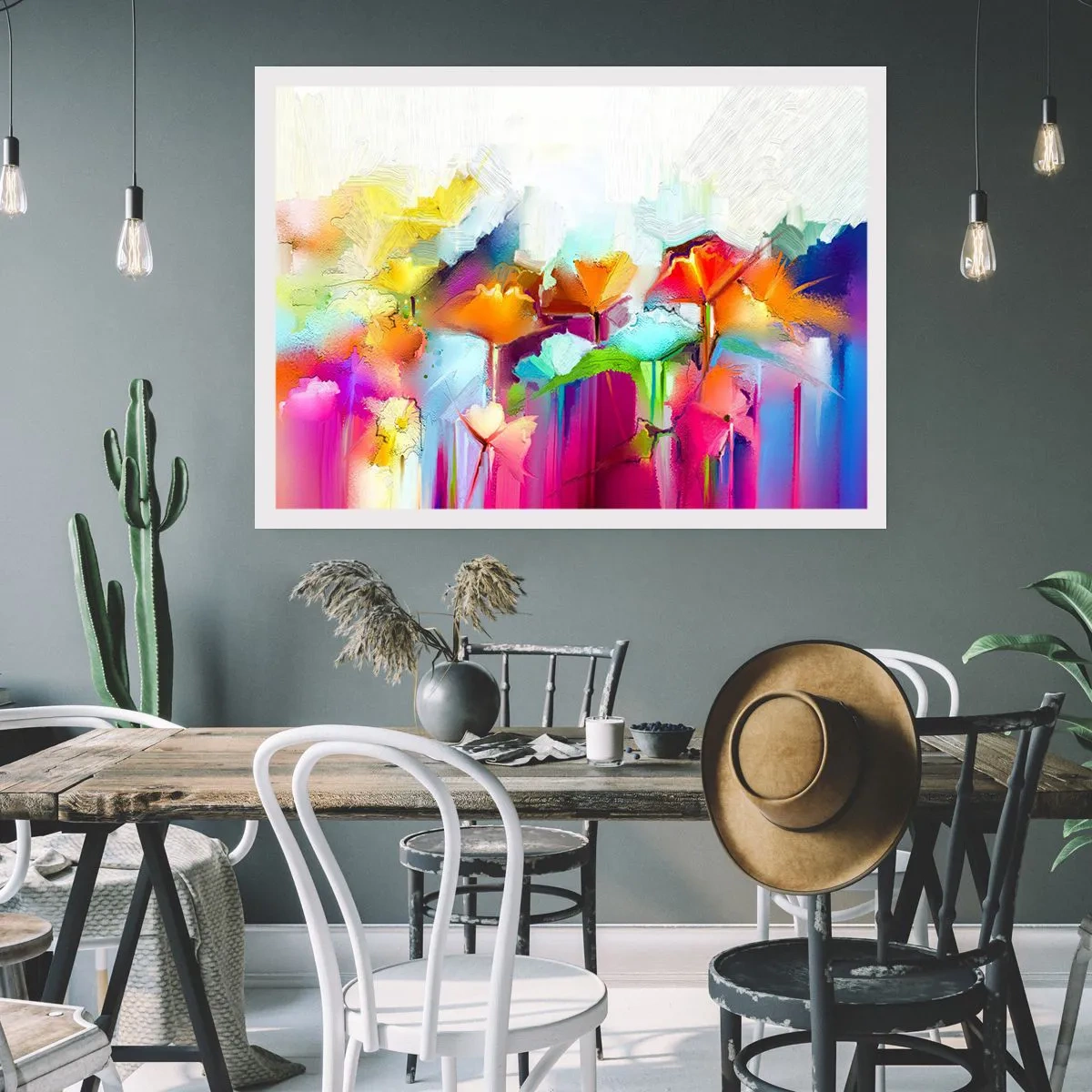 Affisch - Regnbågen blommar - 70x50 cm