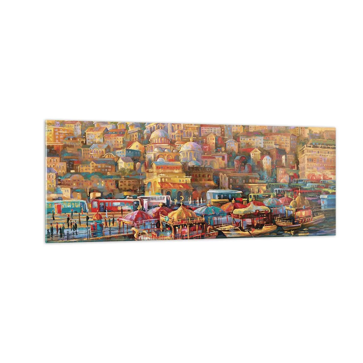 Glastavla - Bild på glas - Istanbul-berättelse - 140x50 cm