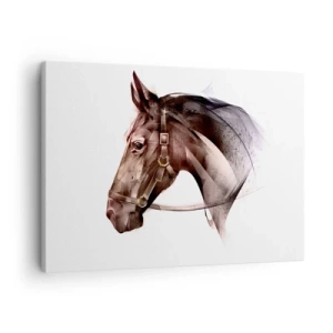 Canvastavla - Bild på duk - En hästprofil i en delikat konstnärlig form på en vit bakgrund - 70x50cm - Vilken charm - Modern väggdekoration för vardagsrum och sovrum ARTTOR