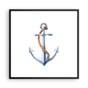 Affisch i svart ram - Heja äventyret! - 60x60 cm