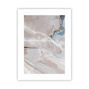 Affisch - Blåa meanderlopp under vithet - 30x40 cm