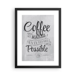 Affisch i svart ram - Hur inte älska kaffe - 30x40 cm