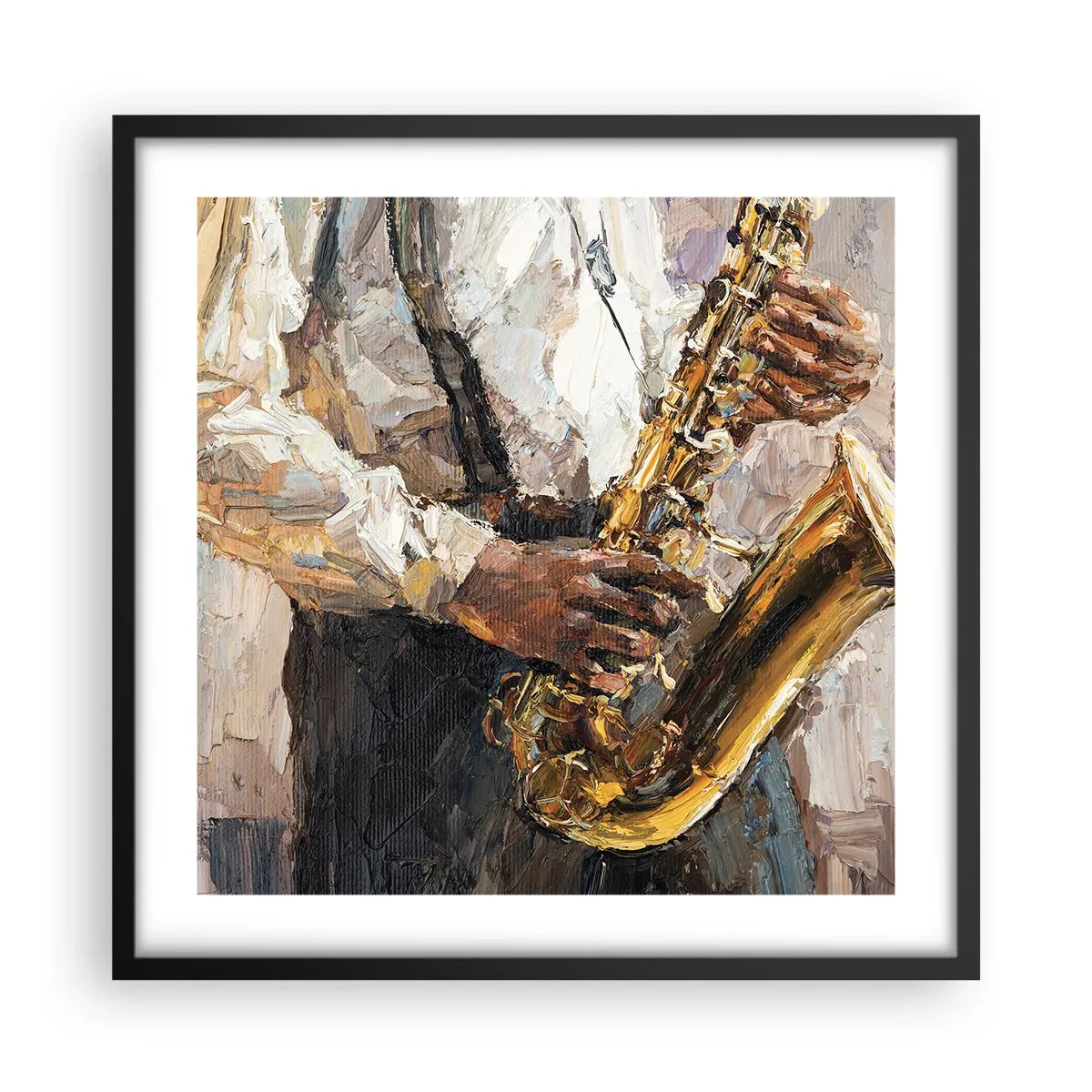 Affisch i svart ram - Dags för solo - 50x50 cm