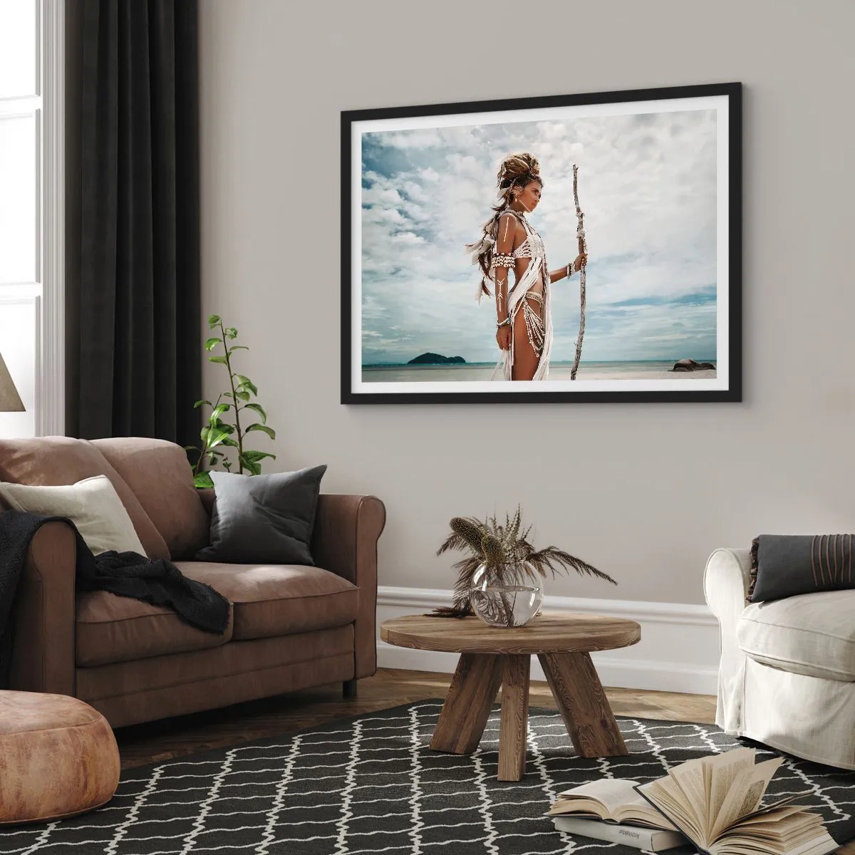 Affisch i svart ram - Tropikens drottning - 91x61 cm