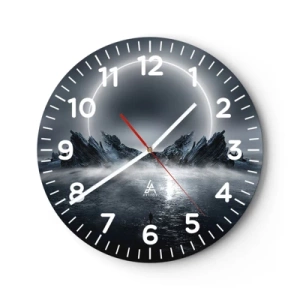 Väggklocka - Klocka på glas - En berättelses final - 40x40 cm