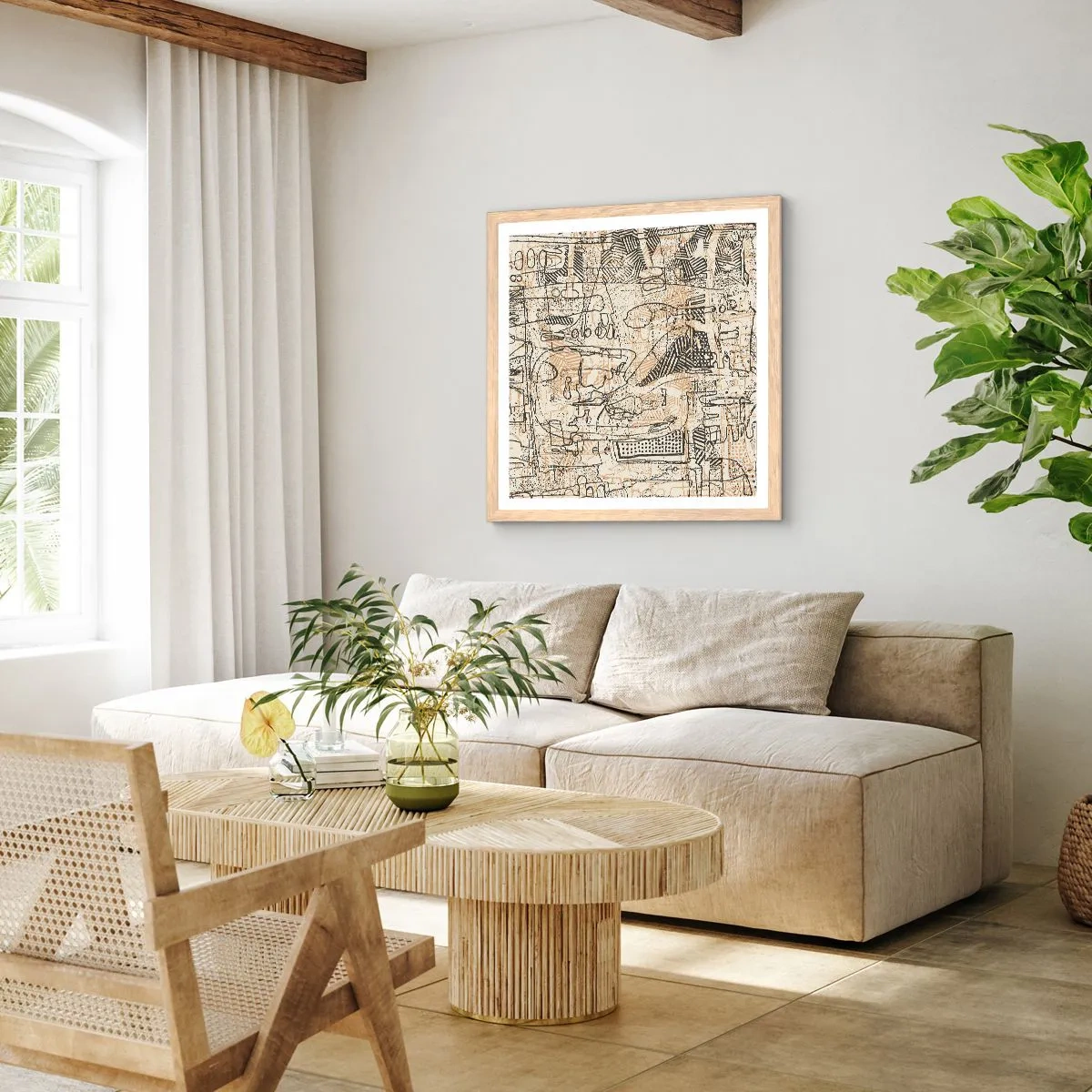 Affisch i ram av ljusek - Väntar på avkodning - 60x60 cm