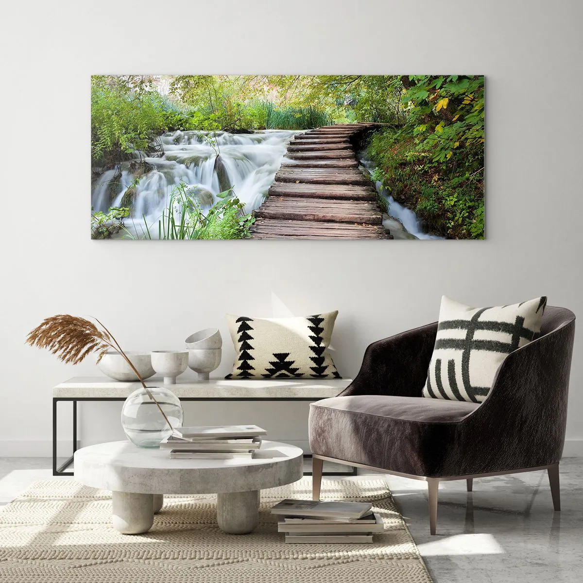 Glastavla - Bild på glas - Inget lugnt vatten - 120x50 cm