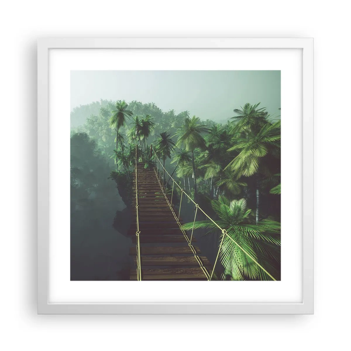 Affisch i vit ram - Över grönskans kaos - 40x40 cm