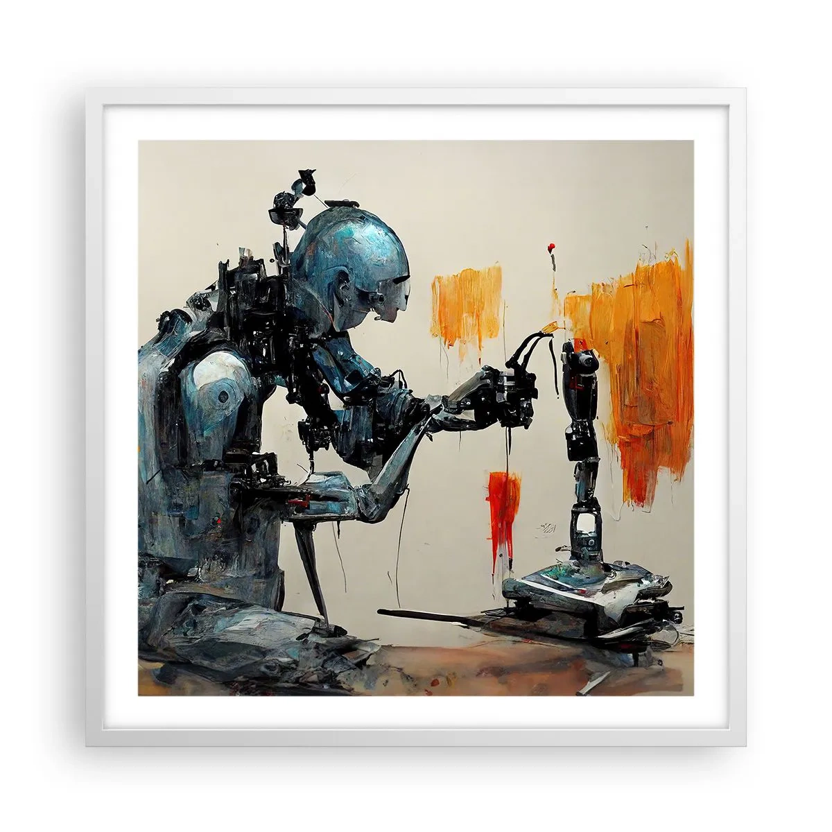 Affisch i vit ram - Kommer i morgon... - 60x60 cm