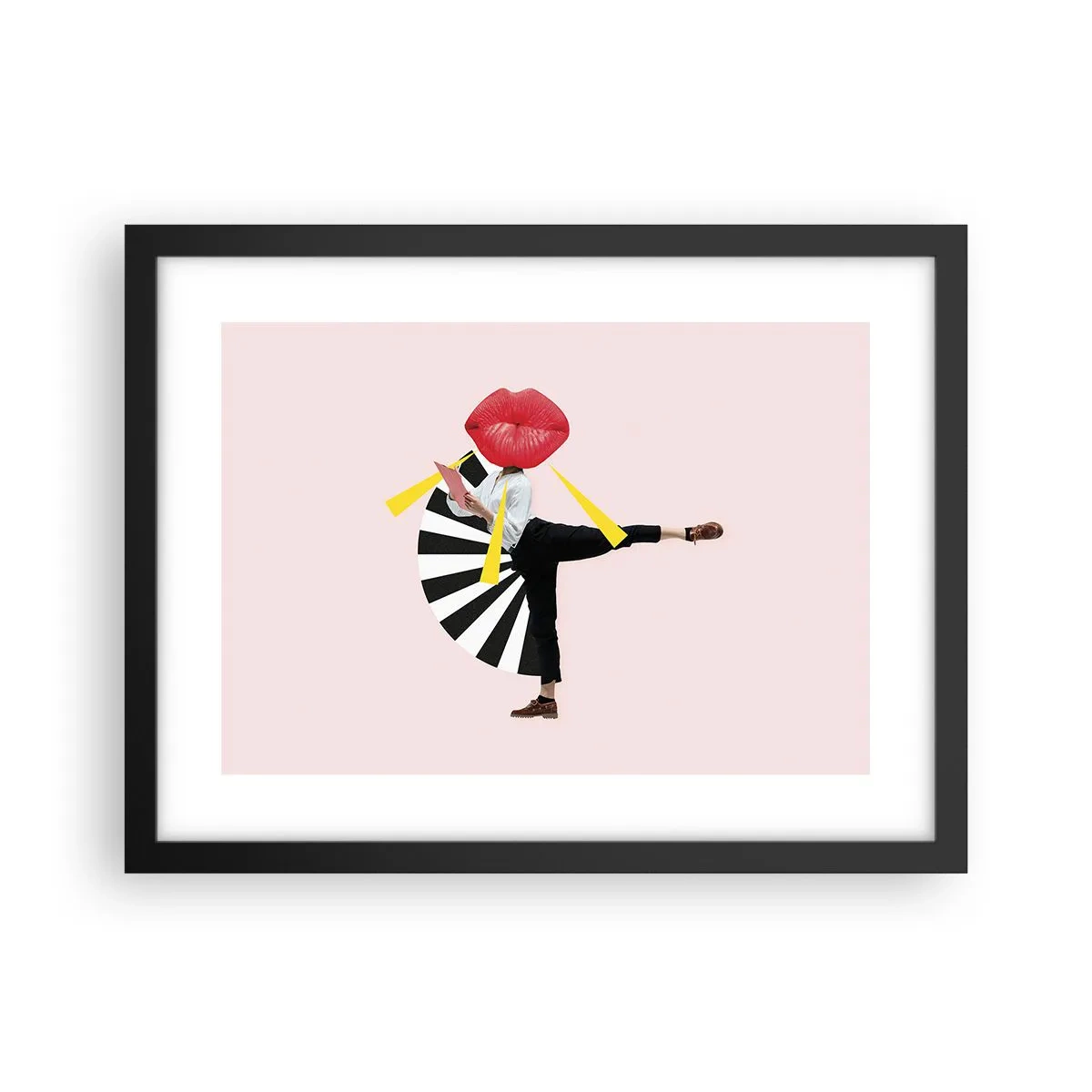 Affisch i svart ram - Surrealistisk pop-art - 40x30 cm