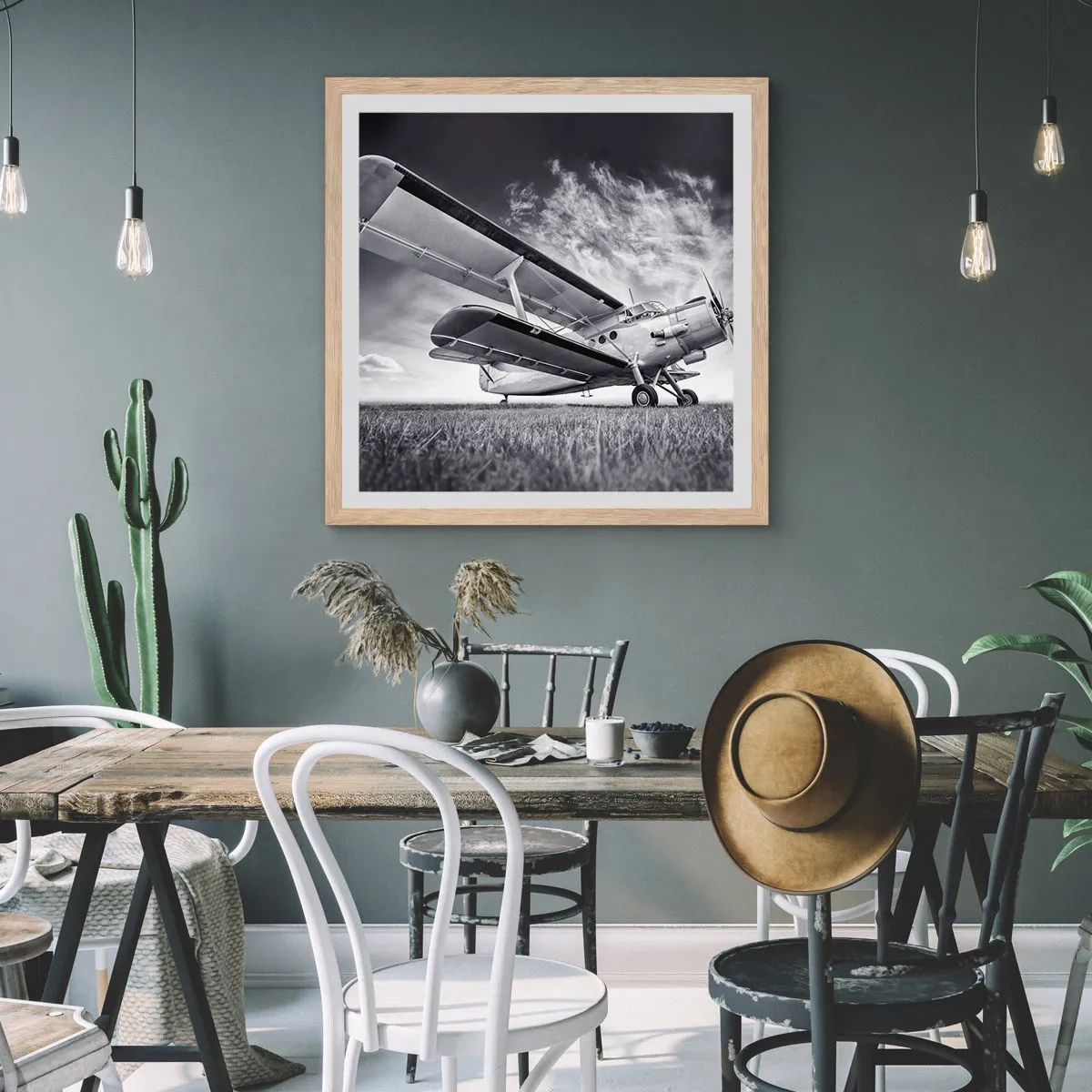 Affisch i ram av ljusek - Bevingad vandrare - 40x40 cm