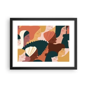 Affisch i svart ram - Endast kvinnlighet - 40x30 cm