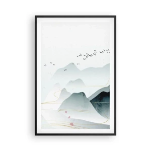 Affisch i svart ram - Över topparna - 61x91 cm