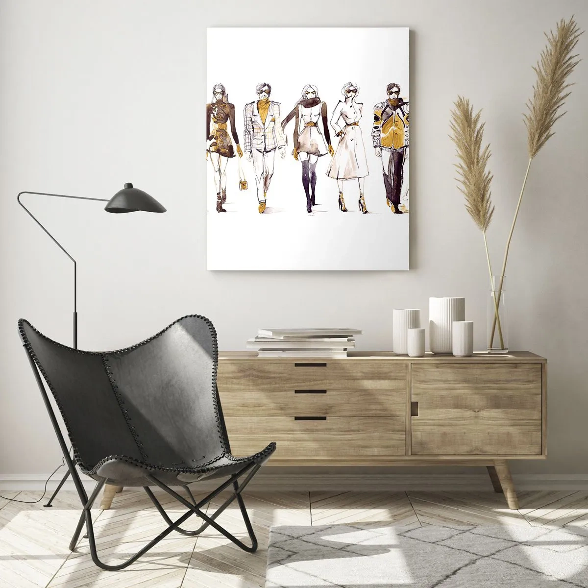 Glastavla - Bild på glas - Otvunget mode, fri elegans - 80x120 cm