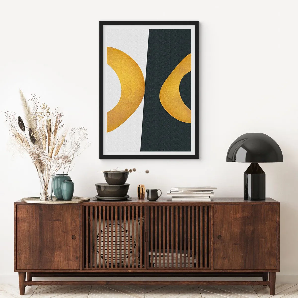 Affisch i svart ram - Öfr det första: guld - 61x91 cm