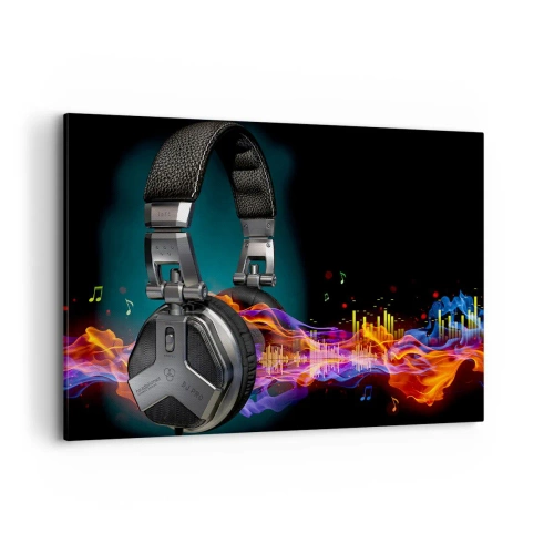 Canvastavla - Bild på duk - I musikens eld - 120x80 cm