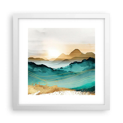 Affisch i vit ram - På gränsen till abstraktion - landskap - 30x30 cm