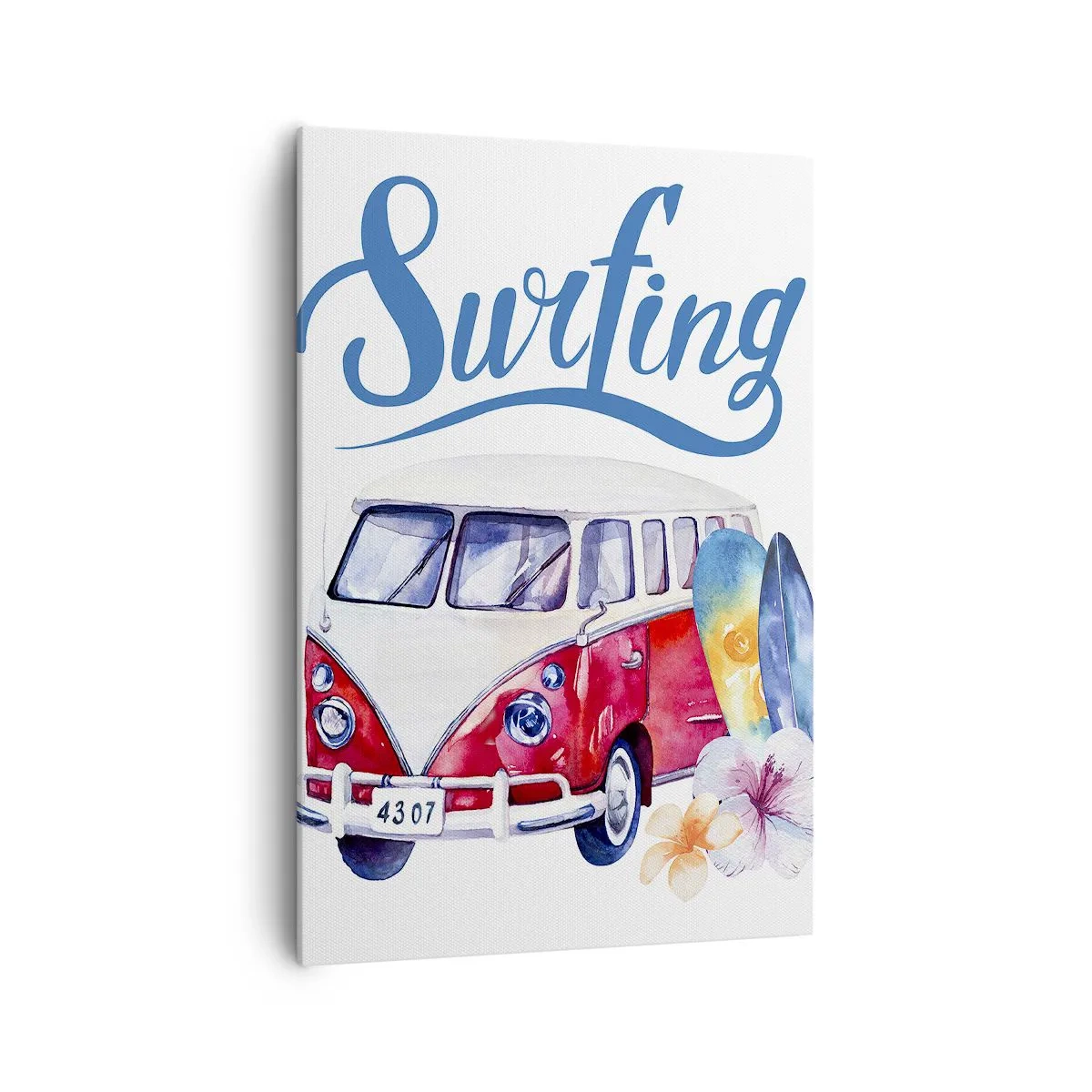 Canvastavla - Bild på duk - Gurka - en klassiker för surfaren - 70x100 cm