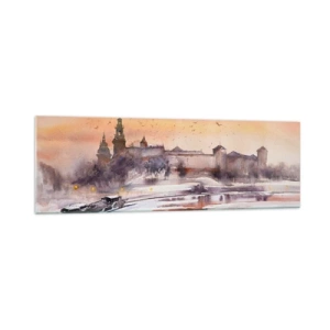 Glastavla - Bild på glas - Kunglig solnedgång - 160x50 cm