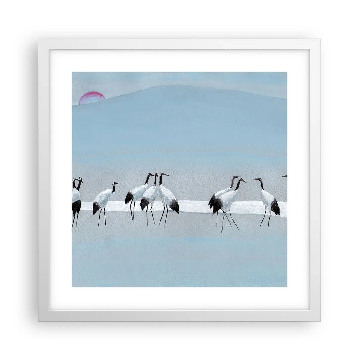 Affisch i vit ram - Efter en het dag - 40x40 cm