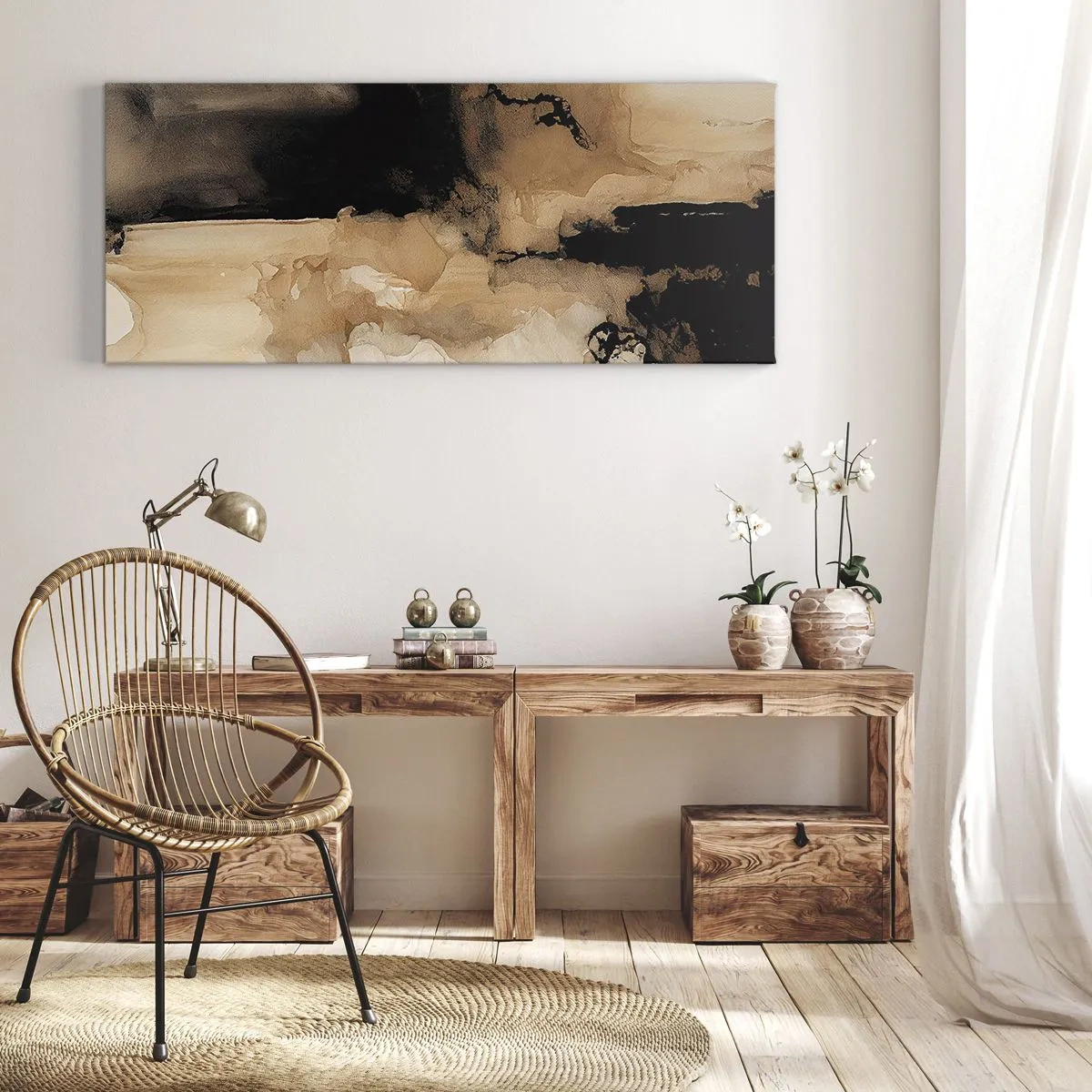 Canvastavla - Bild på duk - Intrigerande abstraktion - 100x40 cm
