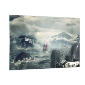 Glastavla - Bild på glas - På magiska vatten - 120x80 cm