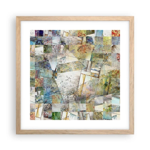 Affisch i ram av ljusek - Geometrisk omblandning - 40x40 cm