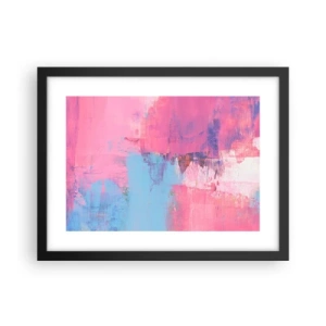 Affisch i svart ram - Rosa, blått och en gnutta ljus - 40x30 cm
