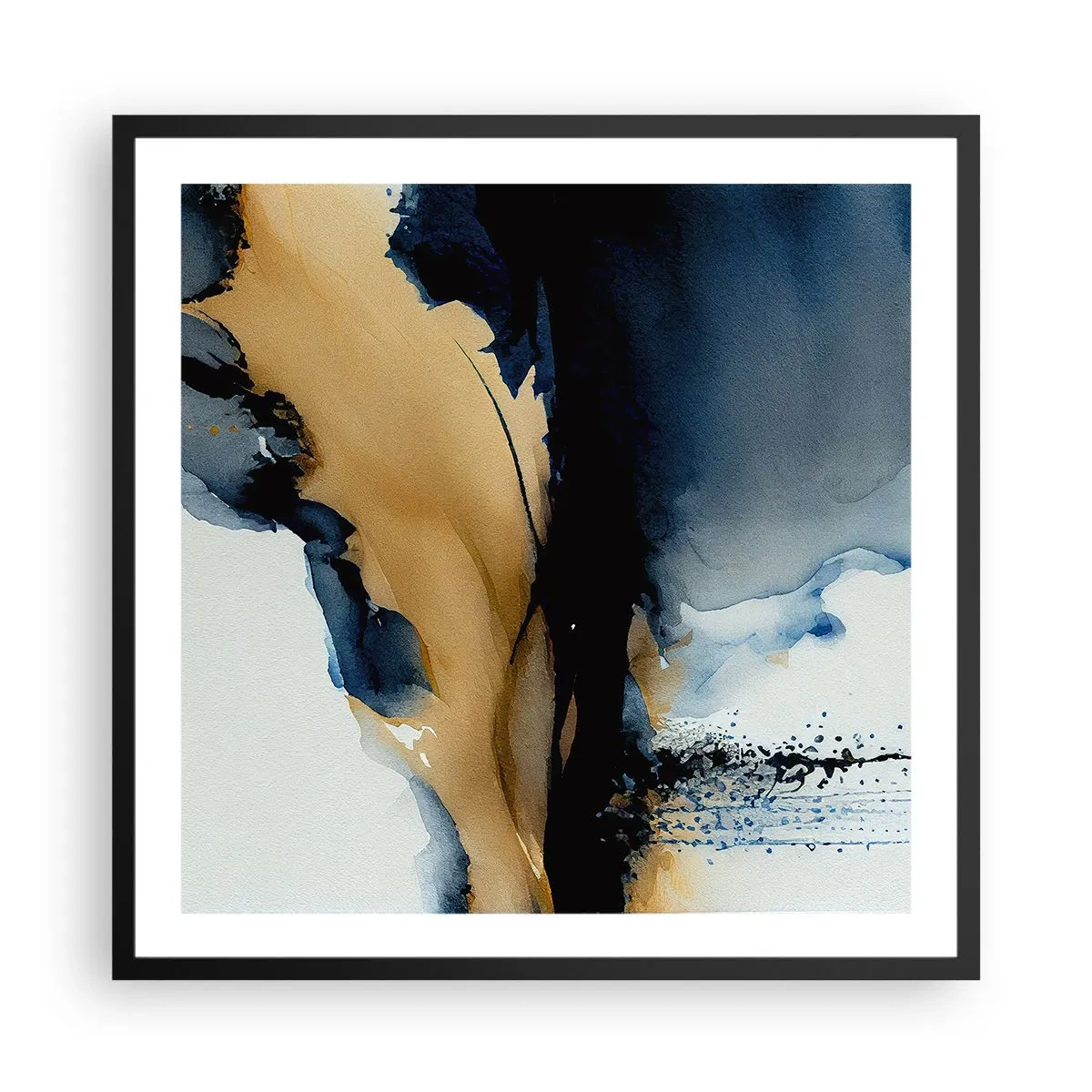 Affisch i svart ram - Bakom ridån - 60x60 cm