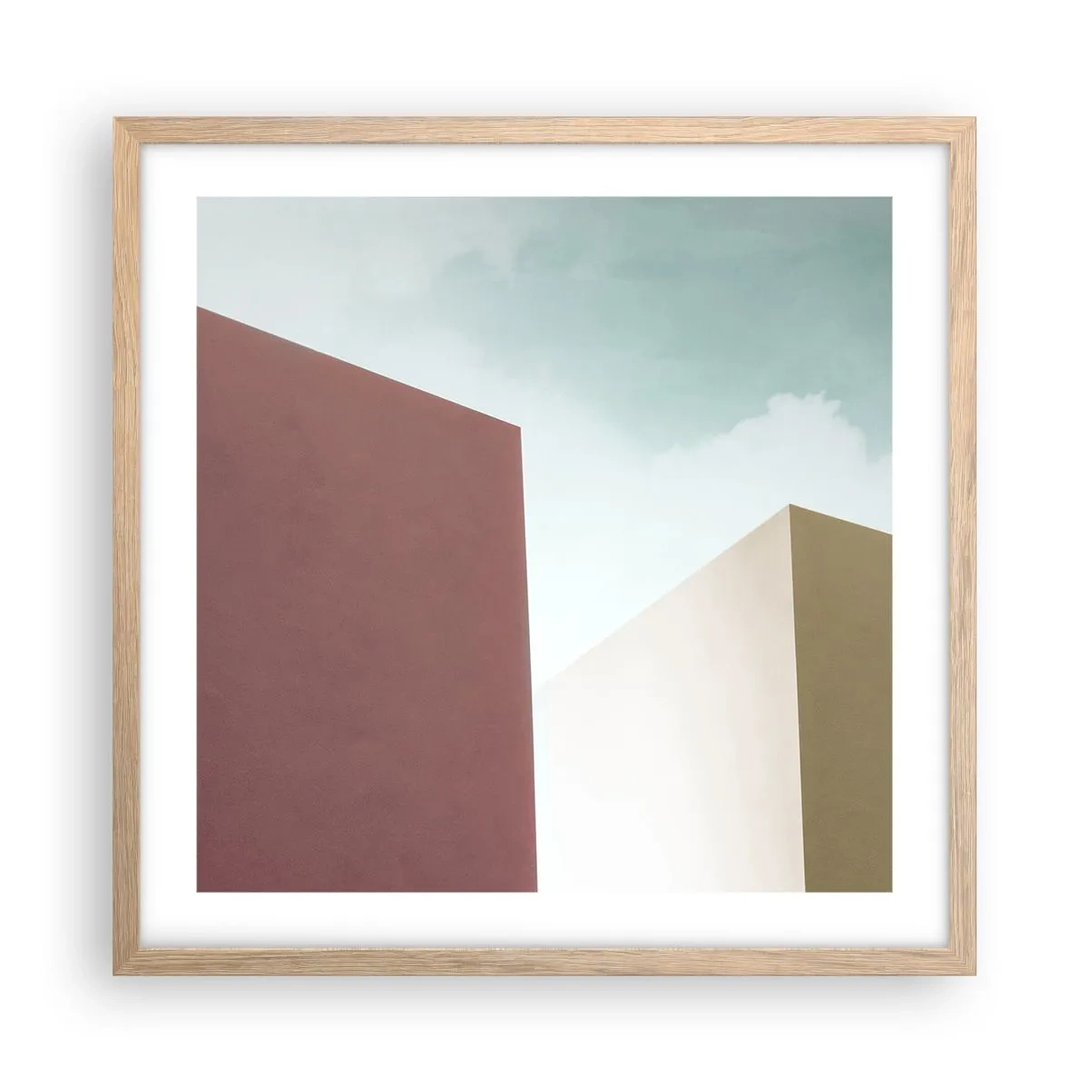 Affisch i ram av ljusek - Geometri av en solig sommar - 50x50 cm