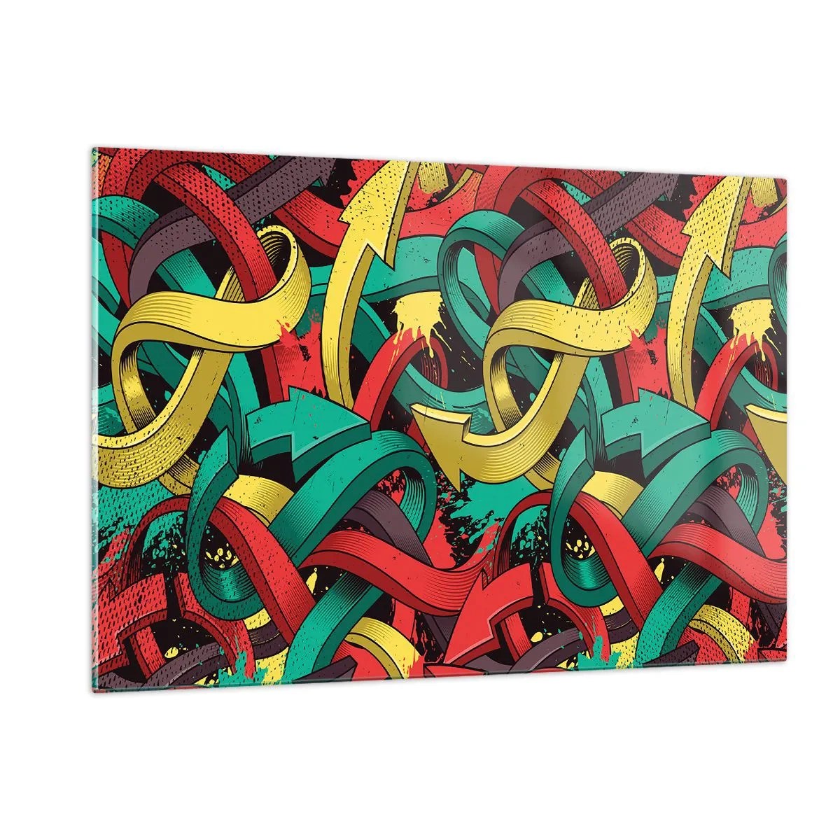 Glastavla - Bild på glas - Vilken väg till målet? - 120x80 cm