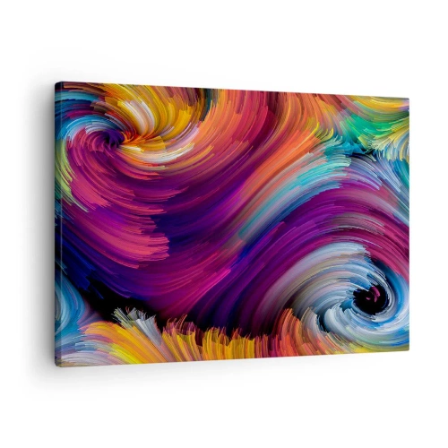 Canvastavla - Bild på duk - Abstrakta virvlar i livfulla färger - 70x50cm - Början av en ny värld - Modern väggdekoration för vardagsrum och sovrum ARTTOR