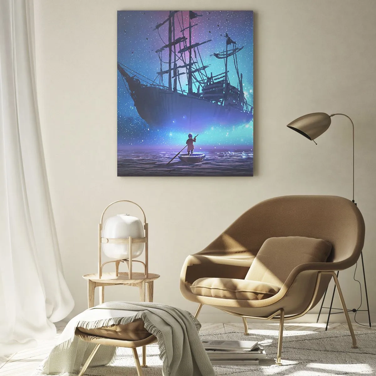 Glastavla - Bild på glas - Möte med havets myt - 50x70 cm