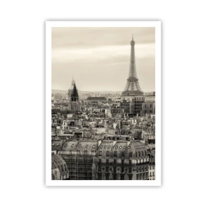 Affisch - Över Paris tak - 70x100 cm