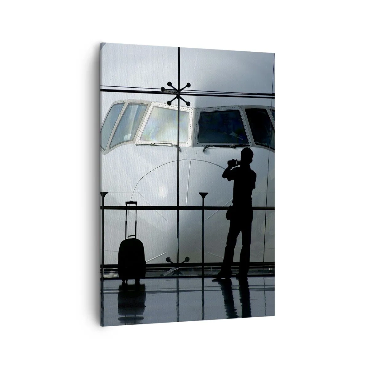 Canvastavla - Bild på duk - Vis a vis på flygplatsen - 70x100 cm