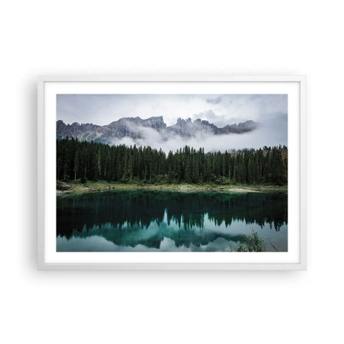 Affisch i vit ram - Tyst, tyst, väck inte sovande vatten... - 70x50 cm