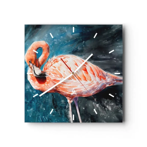 Väggklocka - Klocka på glas - Dekorativt till sin natur - 30x30 cm