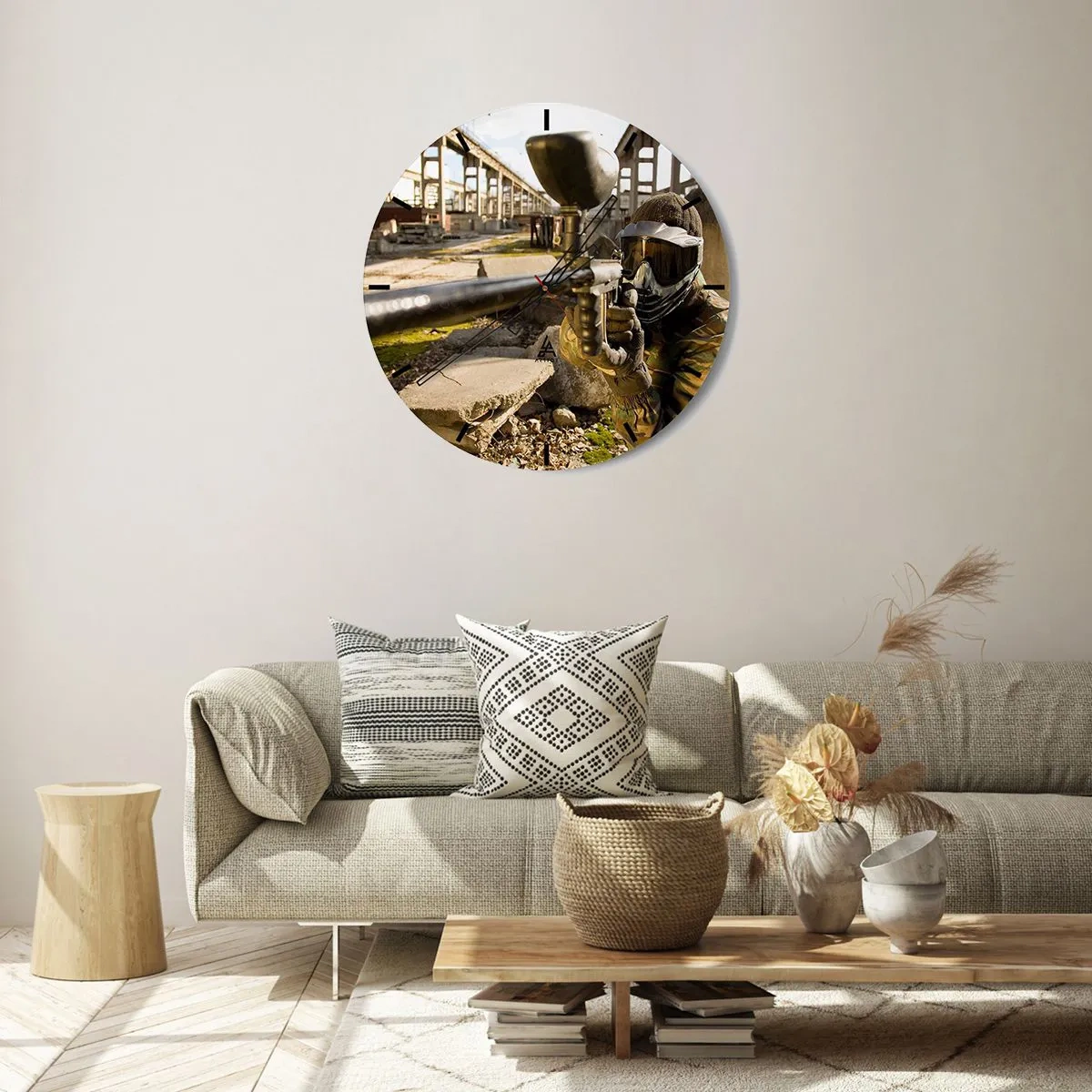 Väggklocka - Klocka på glas - Du kan också bli hjälte - 40x40 cm