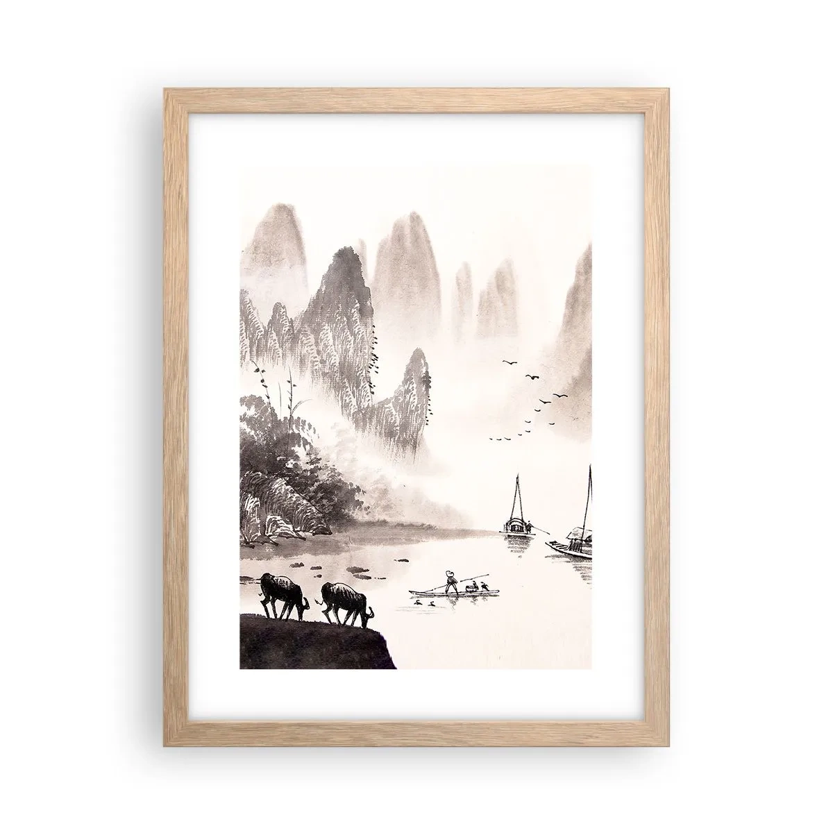 Affisch i ram av ljusek - Österns exotiska vardag - 30x40 cm