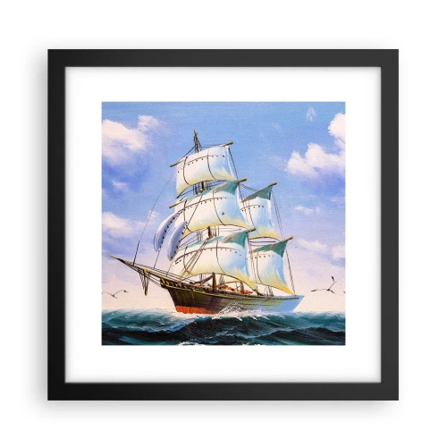 Affisch i svart ram - Stolt med vinden - 30x30 cm
