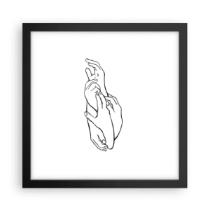Affisch i svart ram - Hand i hand - 30x30 cm
