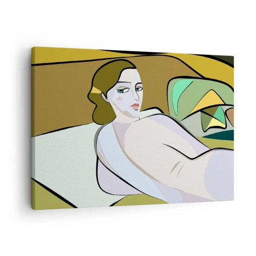 Canvastavla - Bild på duk - Abstrakt figur i modern stil - 70x50cm - Intim porträtt - Modern väggdekoration för vardagsrum och sovrum ARTTOR
