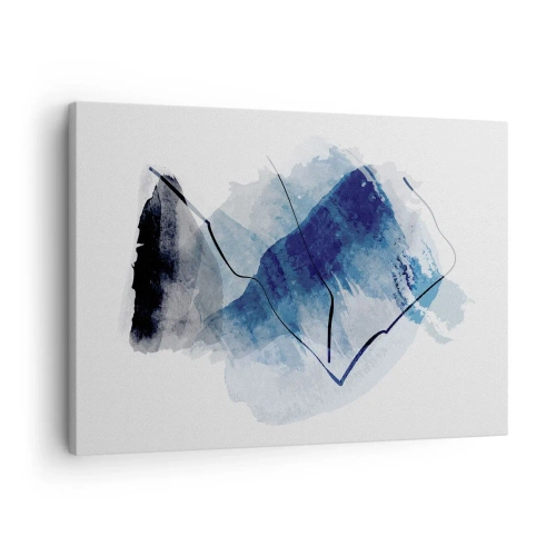 Canvastavla - Bild på duk - Abstrakta former i nyanser av blått med fina linjer - 70x50cm - Isberg - Modern väggdekoration för vardagsrum och sovrum ARTTOR