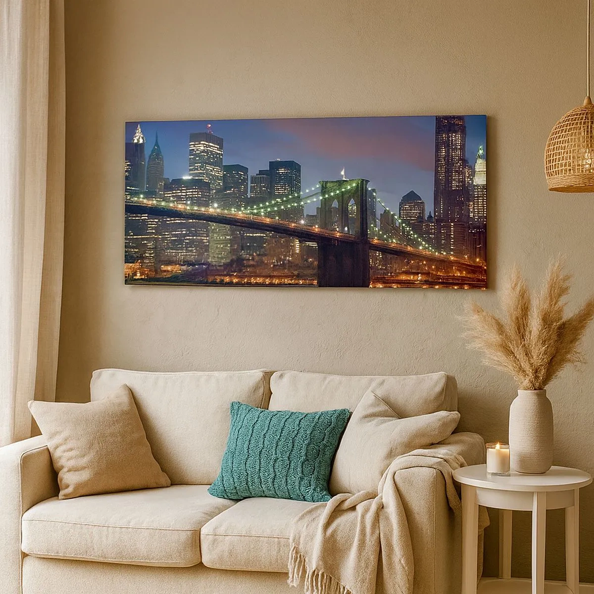 Canvastavla - Bild på duk - Glödande natt - 100x40 cm