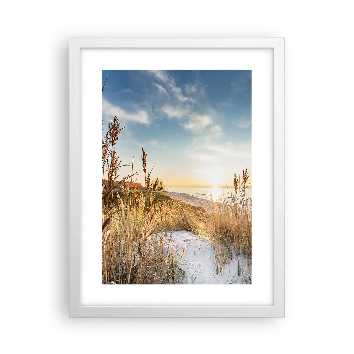 Affisch i vit ram - Nordlig strand - 30x40 cm